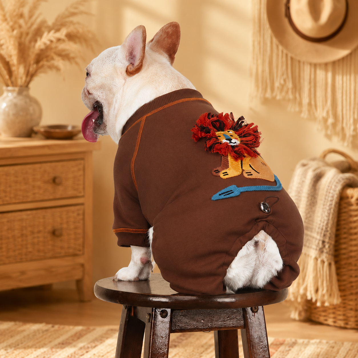 Embroidered French Bulldog Jumpsuit