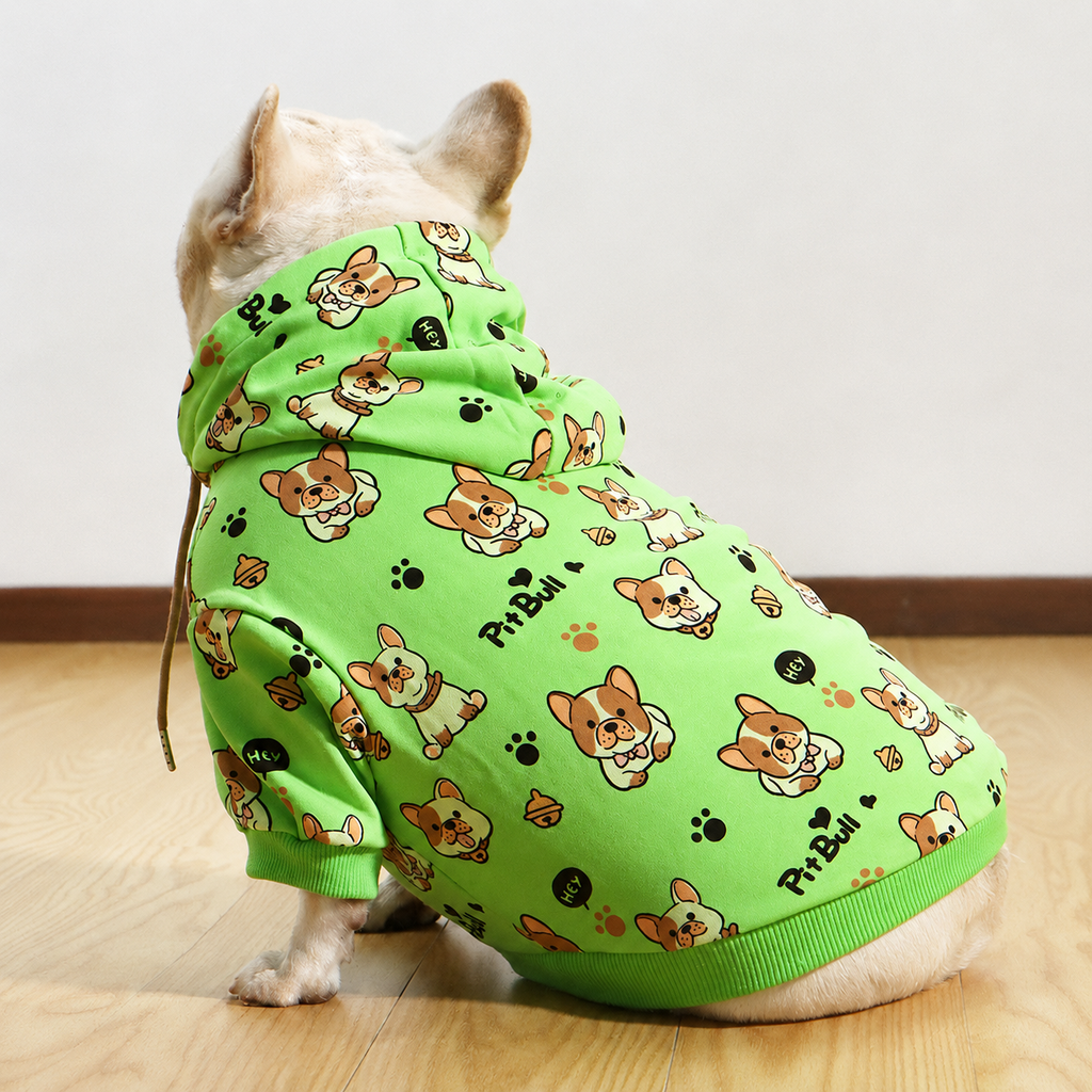 Frenchie Spring Autumn Printed Hoodie
