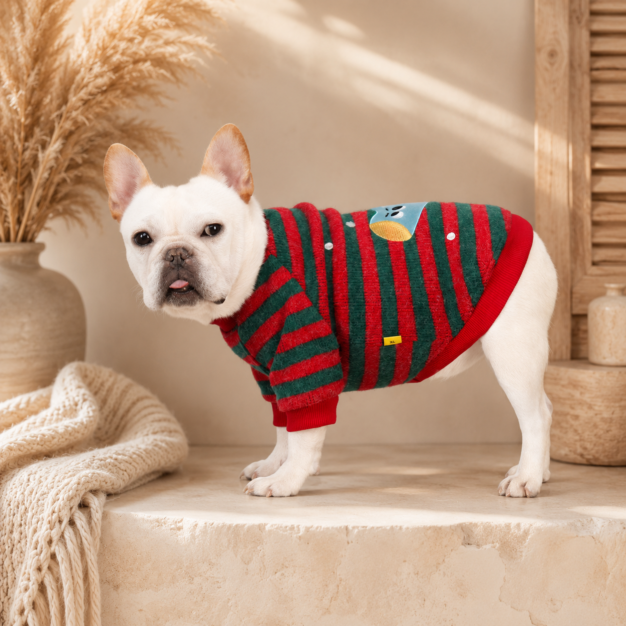 French Bulldog Knit Hoodie