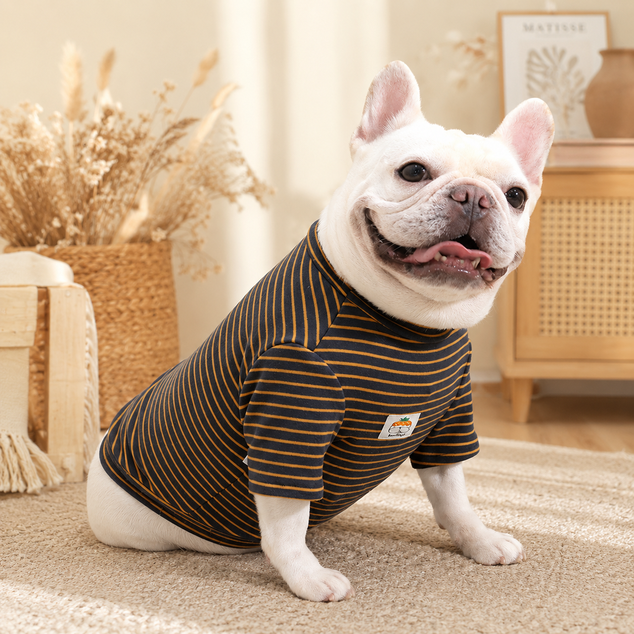 Frenchie Striped Fitted Top