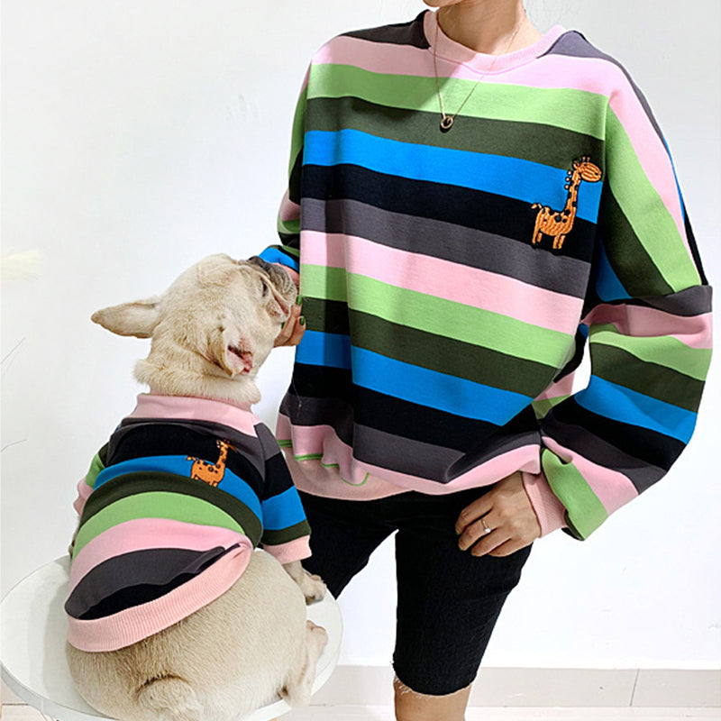 "Rainbow Giraffe" Embroidered Set