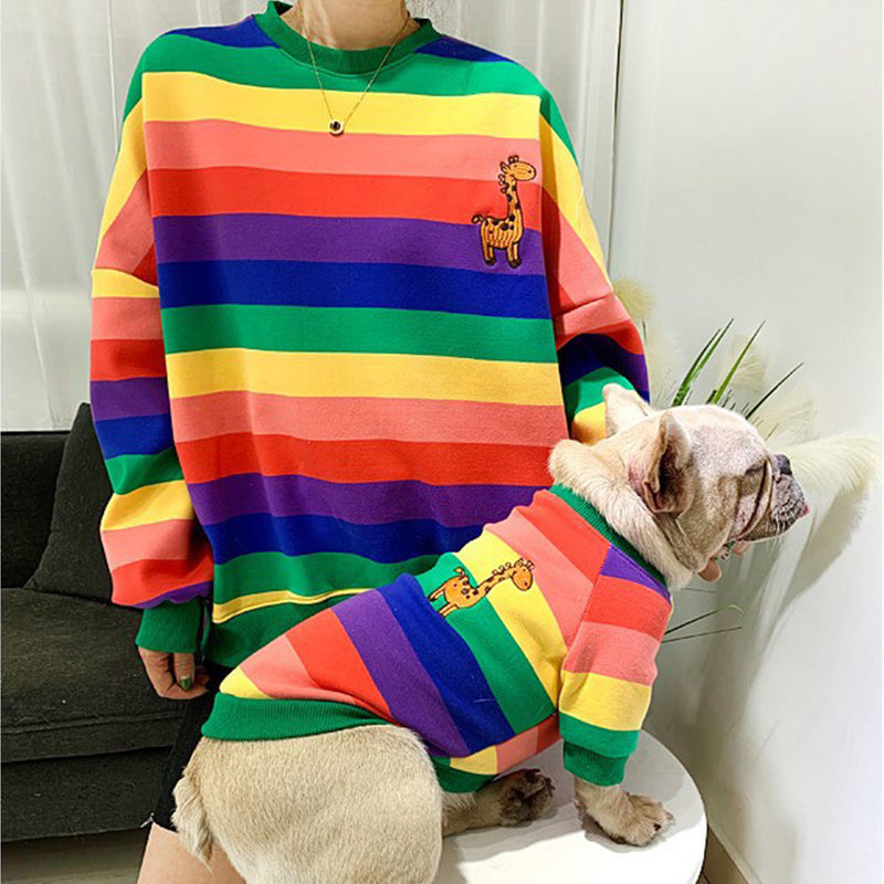 "Rainbow Giraffe" Embroidered Set