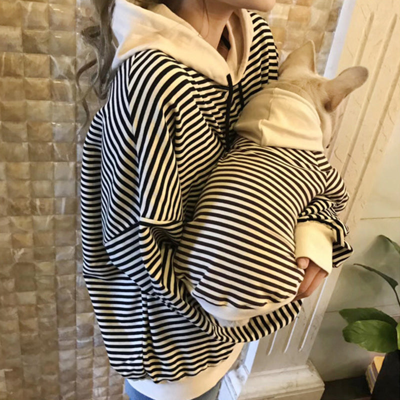 Classic Striped Matching Hoodie Set