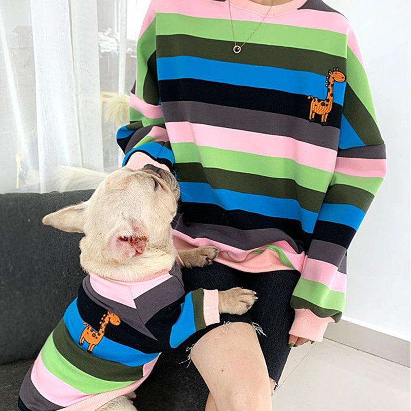 "Rainbow Giraffe" Embroidered Set