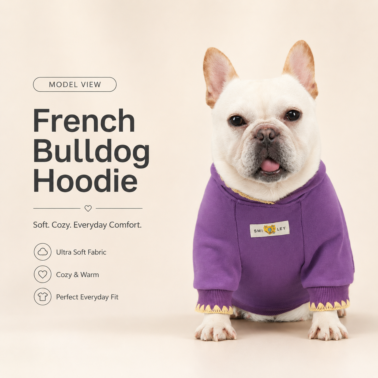 Frenchie Shell Embroidered Dog Hoodie
