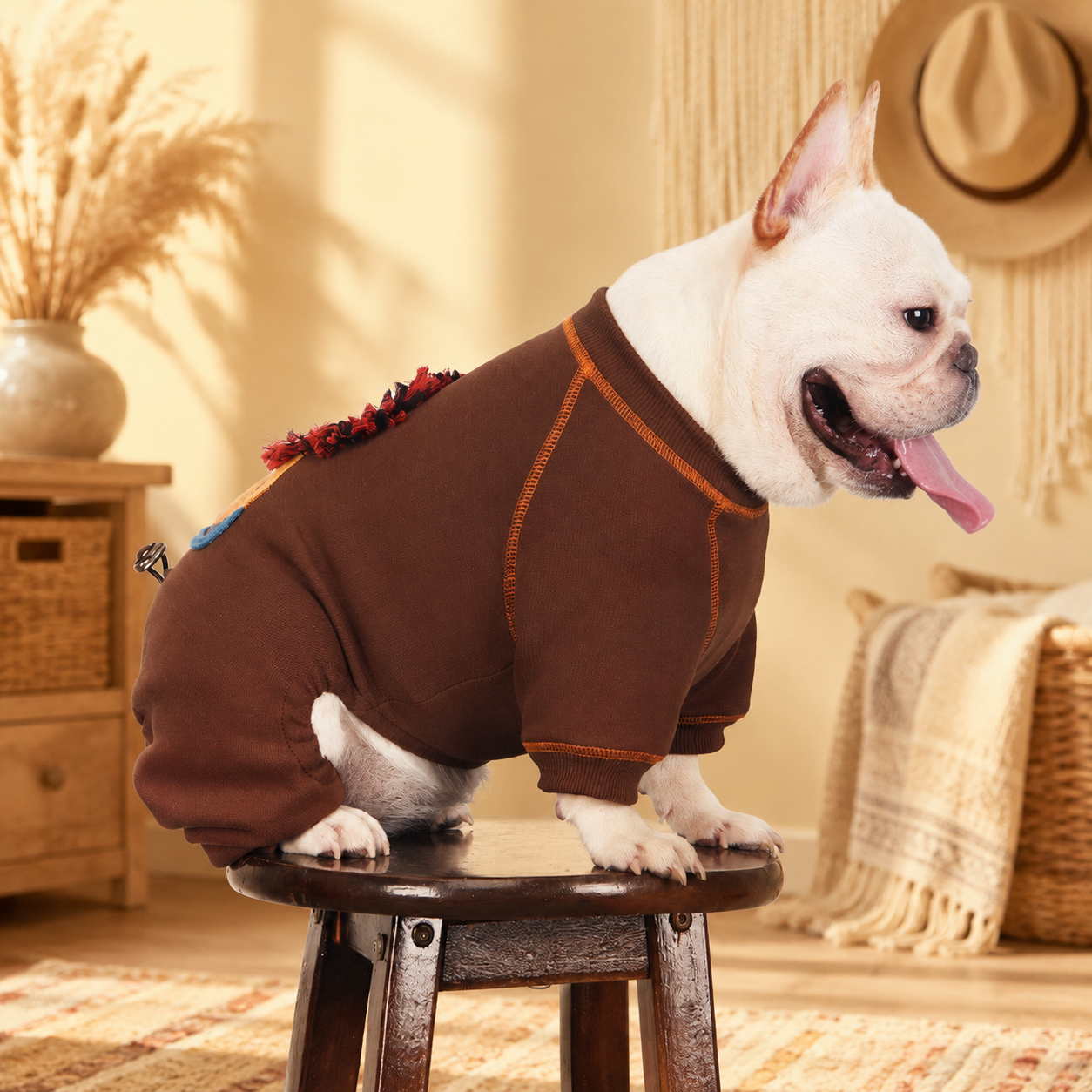 Embroidered French Bulldog Jumpsuit