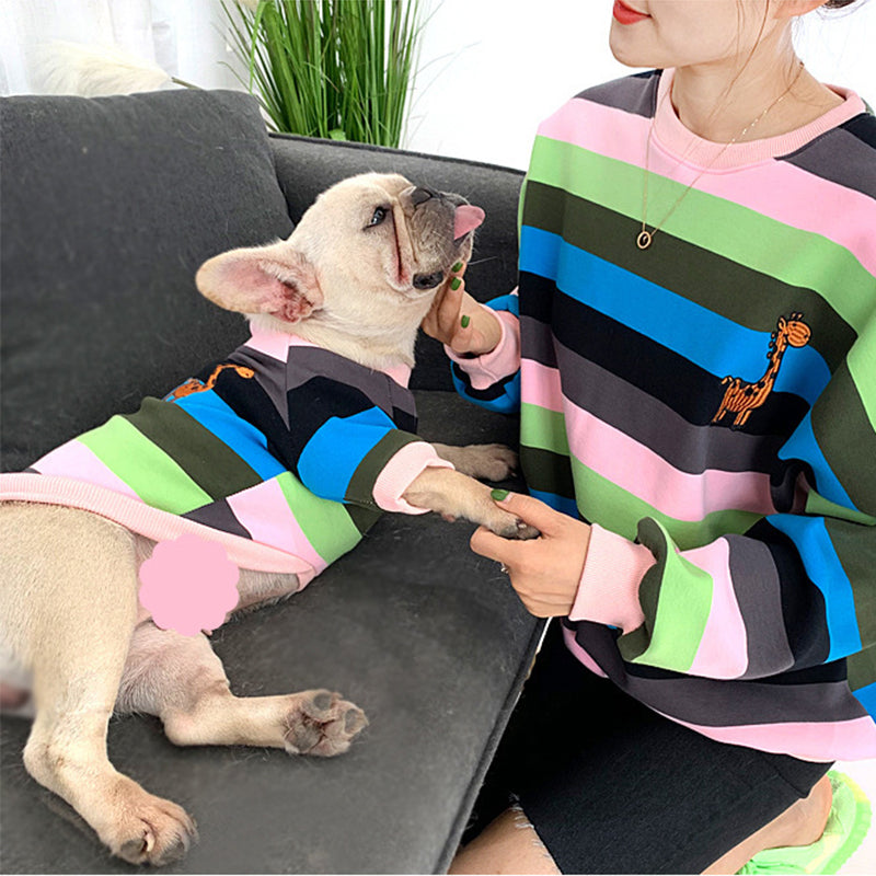 "Rainbow Giraffe" Embroidered Set