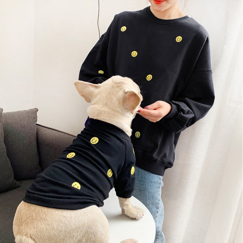 Smiley Embroidery Matching Sweatshirts