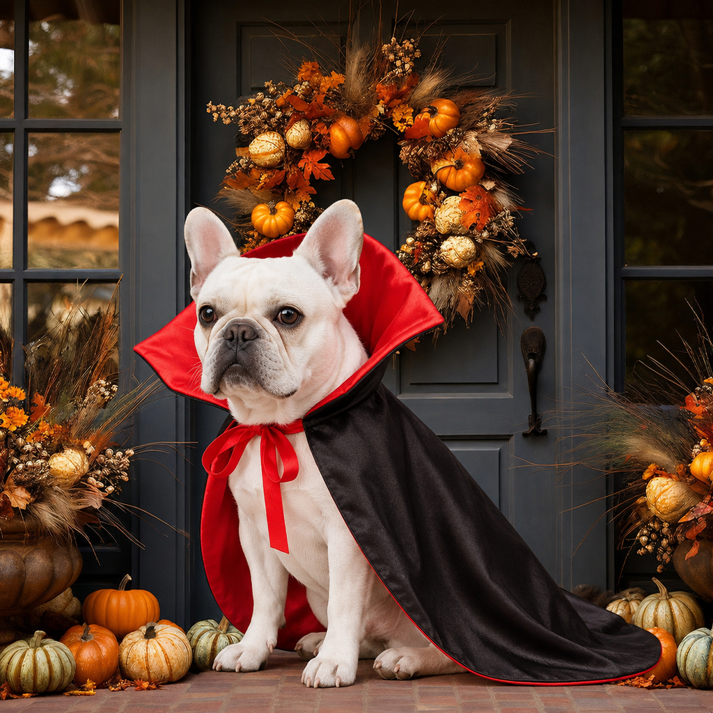 French Bulldog Halloween Vampire Cape Costume for Dogs