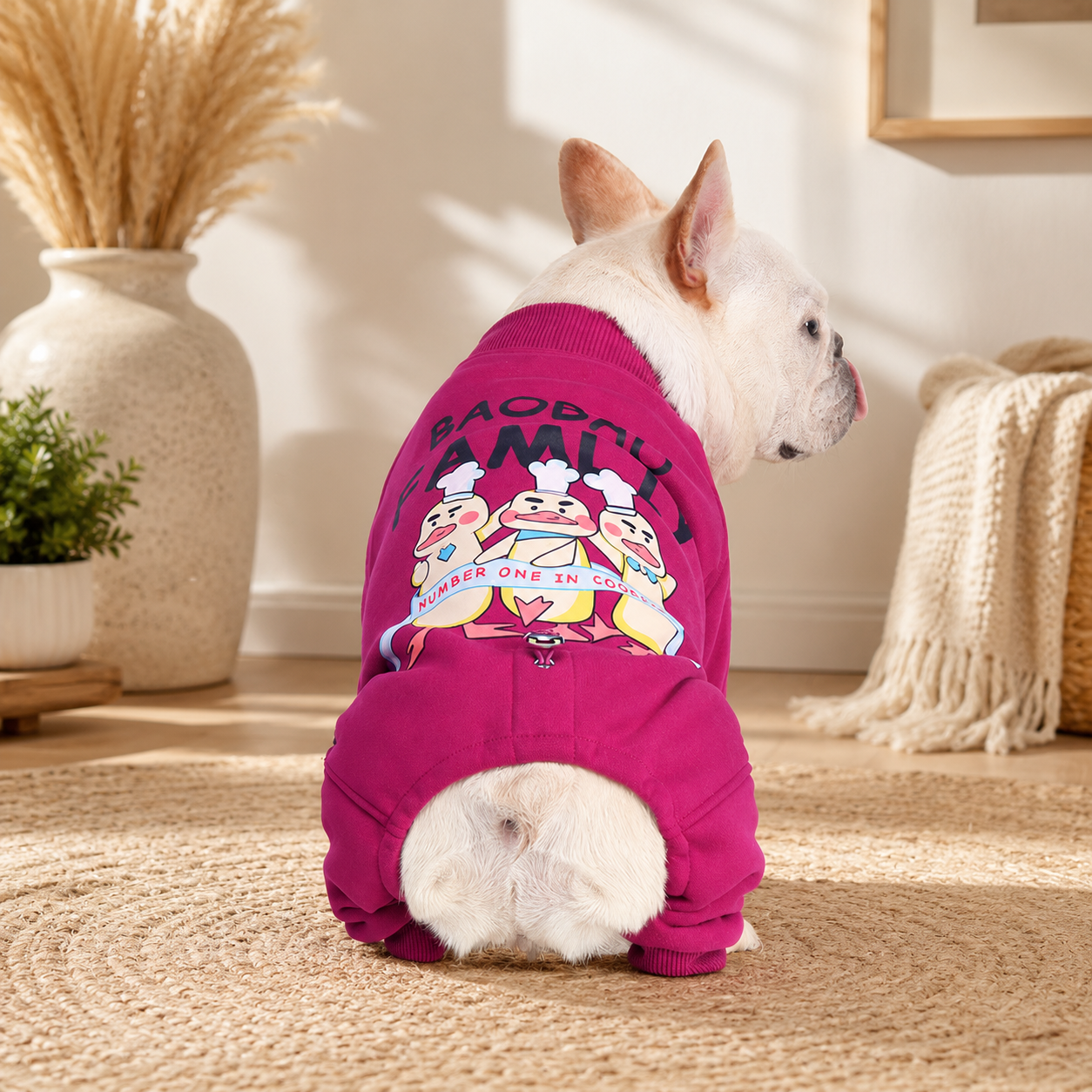 Cozy Fleece-Lined 4-Legged Winter Jumpsuit for French Bulldogs