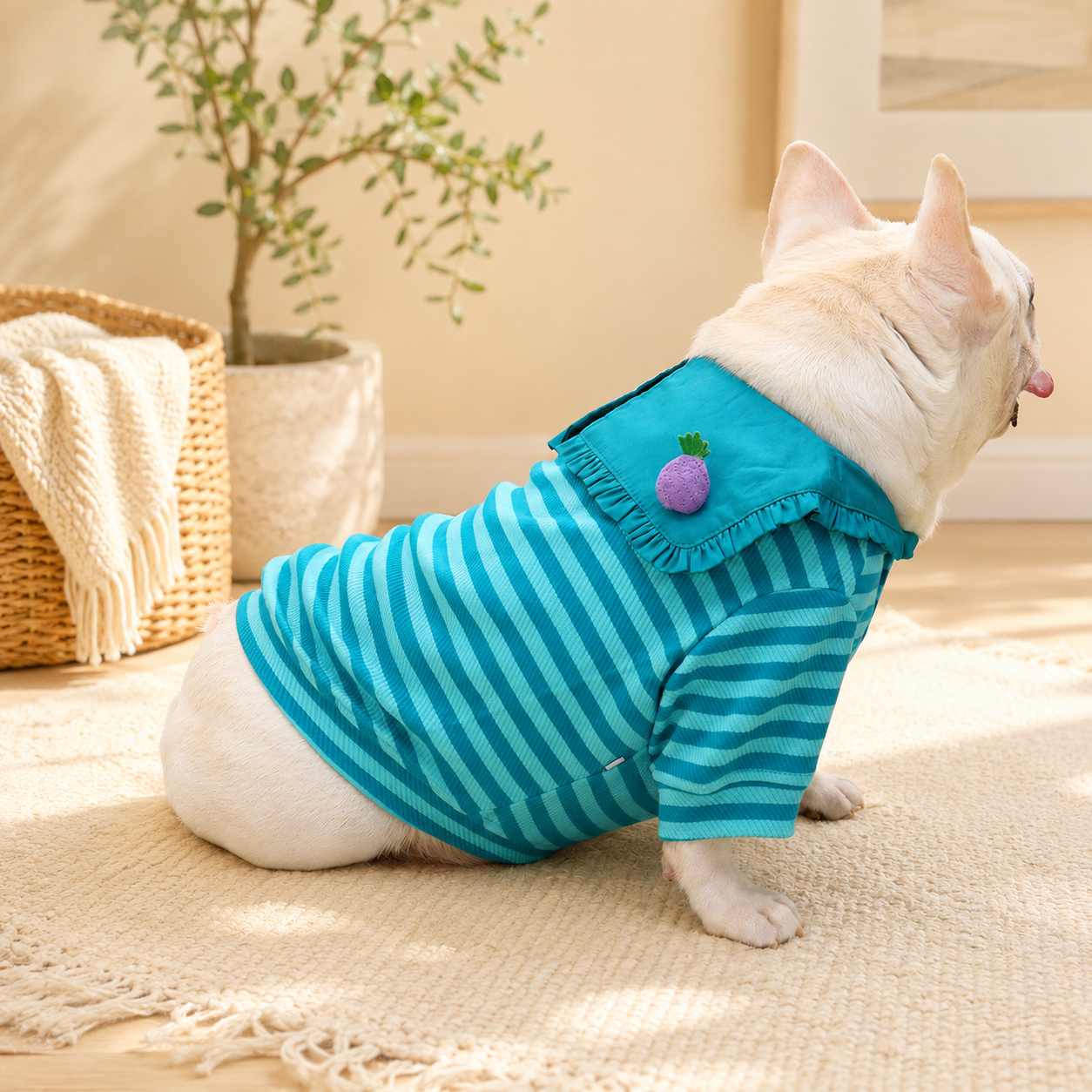 Spring Autumn Sailor Collar Striped Sweatshirt