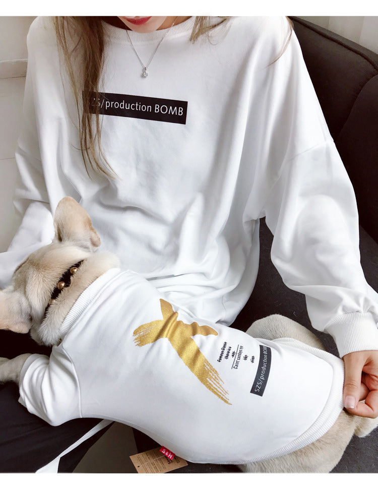 Streetwear Pet & Owner Matching T-shirt Set for French Bulldogs