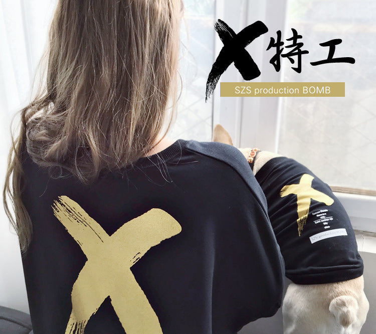 Streetwear Pet & Owner Matching T-shirt Set for French Bulldogs