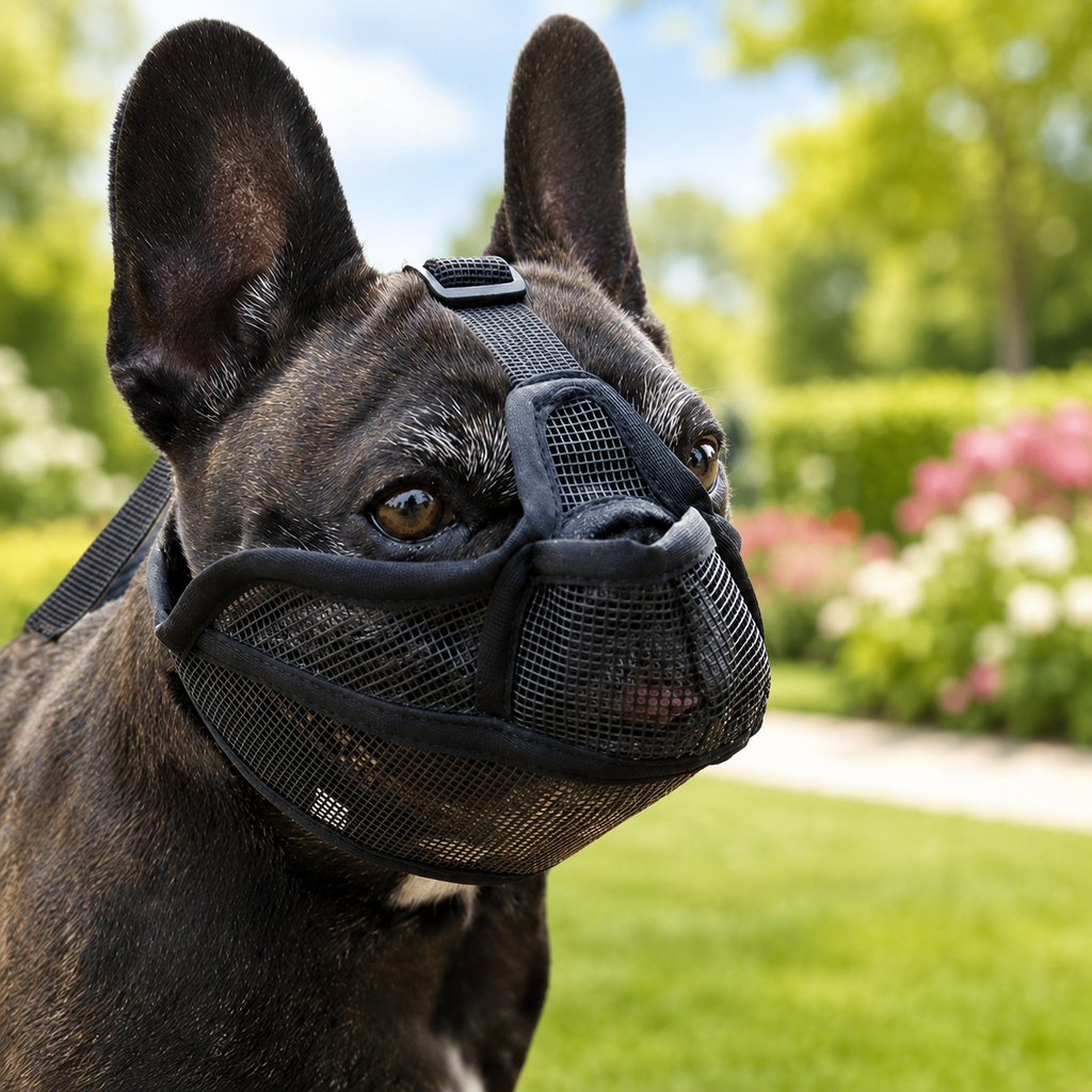 Breathable Anti-Scavenging Muzzle for French Bulldogs