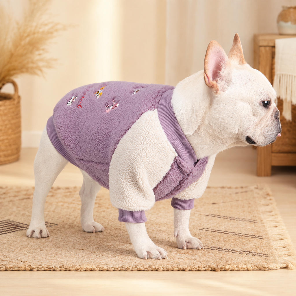 Frenchie Sherpa Fleece Cardigan Jacket