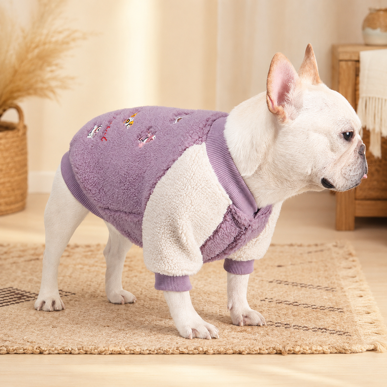 Frenchie Sherpa Fleece Cardigan Jacket