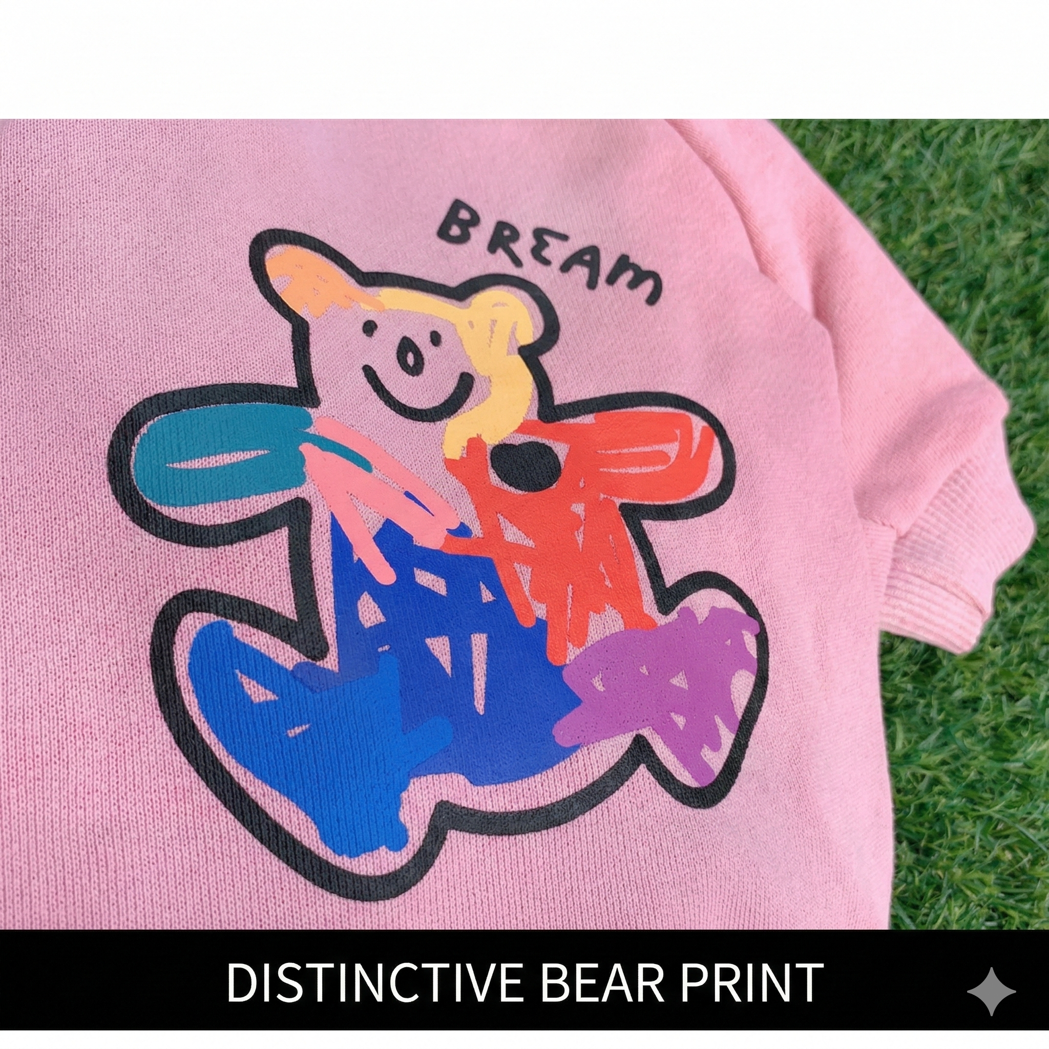 Matching Dog and Owner Outfit: Comfortable Early Autumn Crewneck Cotton Terry Printed Dog Hoodie/Sweater