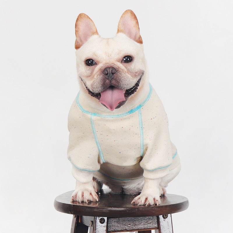 Embroidered Knit Crewneck Sweatshirt for French Bulldogs