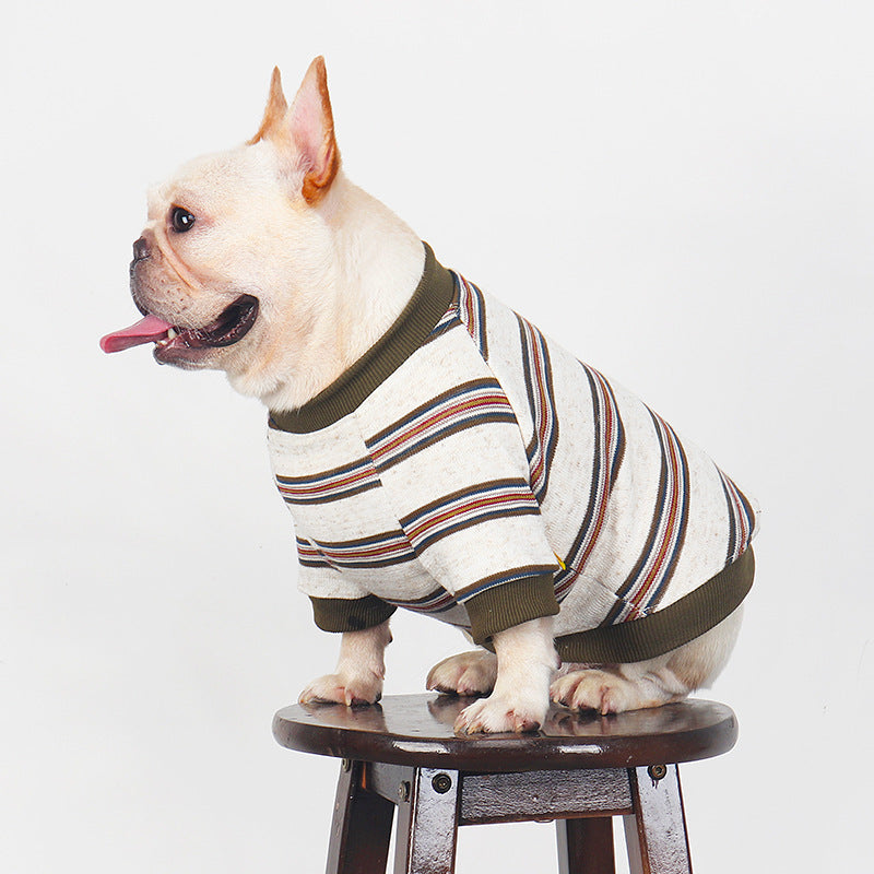 French Bulldog Striped Sweater