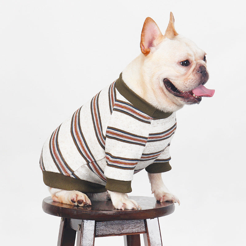 French Bulldog Striped Sweater