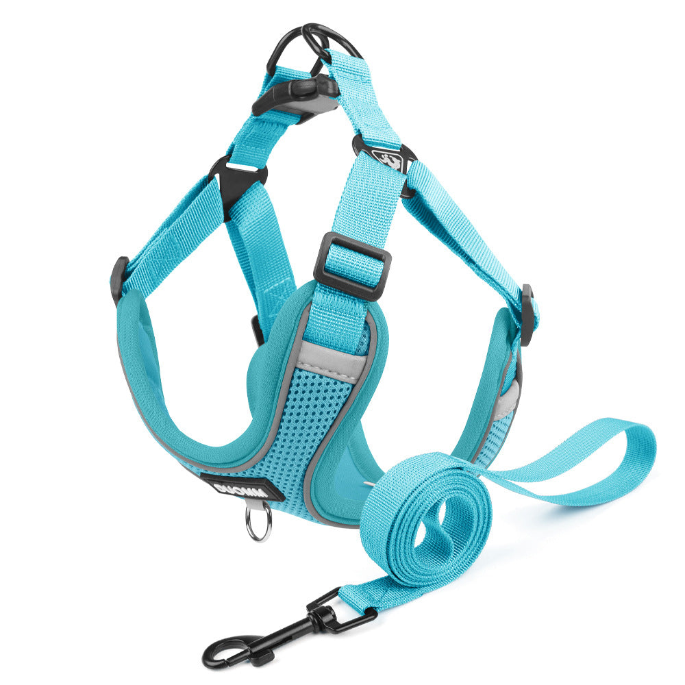 French Bulldog Reflective No-Pull Harness and Leash Set