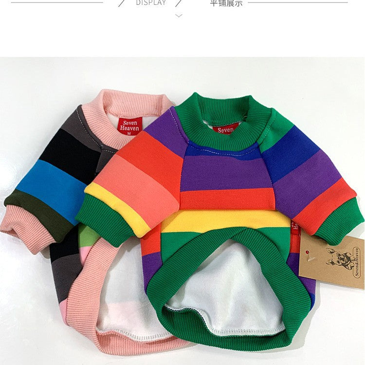 Rainbow Stripe Matching Set: French Terry Sweatshirts for Dogs & Humans (Spring/Fall Collection)
