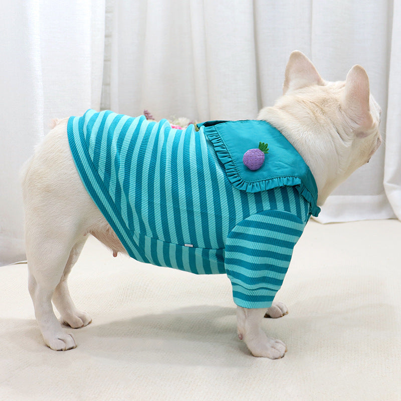 Spring Autumn Sailor Collar Striped Sweatshirt