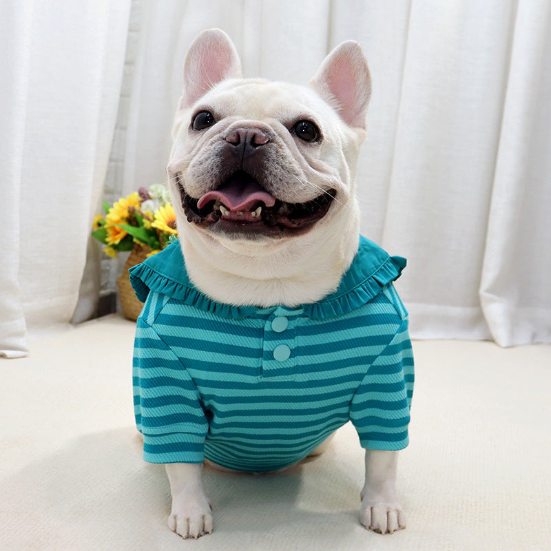 Spring Autumn Sailor Collar Striped Sweatshirt