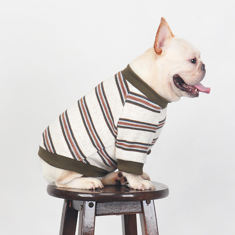 French Bulldog Striped Sweater