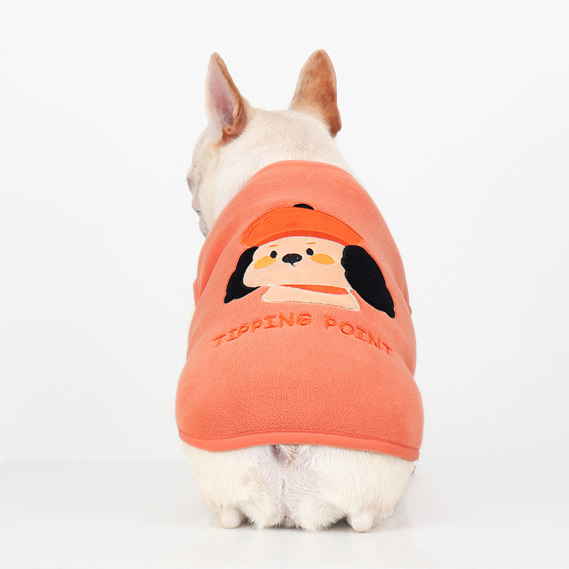 French Bulldog Fleece Vest with Contrast Piping Edge