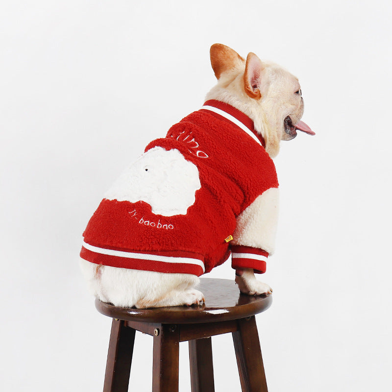 Frenchie Winter Clothes, Warm Sherpa-Lined Fleece Jacket for French Bulldogs