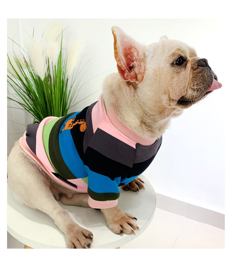 Rainbow Stripe Matching Set: French Terry Sweatshirts for Dogs & Humans (Spring/Fall Collection)