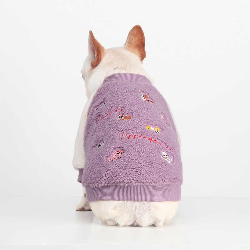 Frenchie Sherpa Fleece Cardigan Jacket