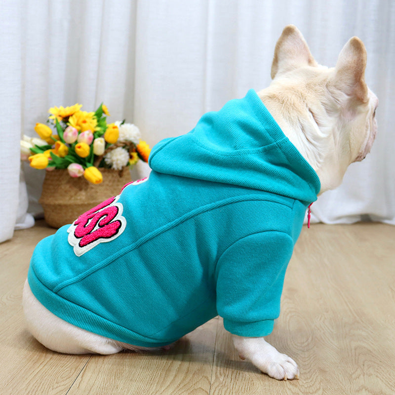 French Bulldog Embroidered Hooded Jacket