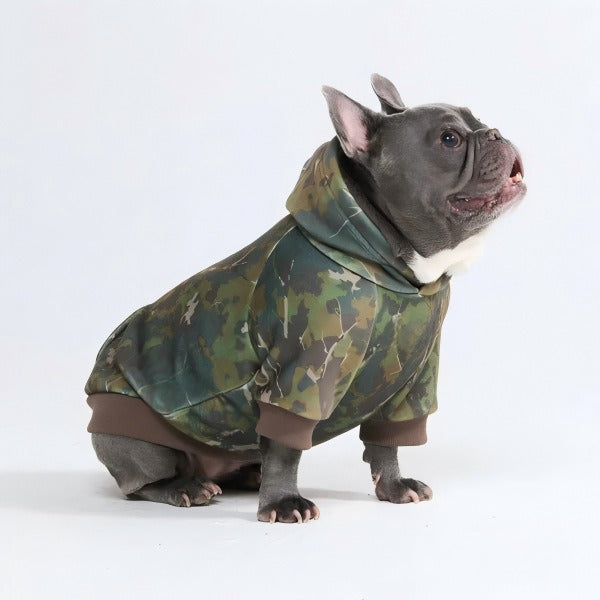 Frenchie Print Camouflage Hoodie