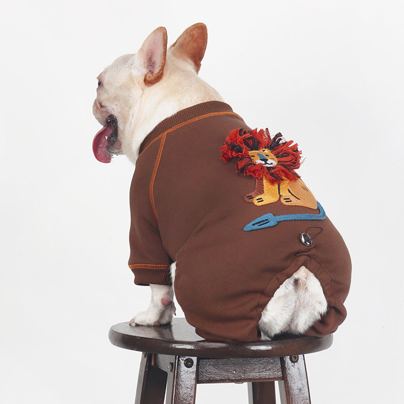 Embroidered French Bulldog Jumpsuit