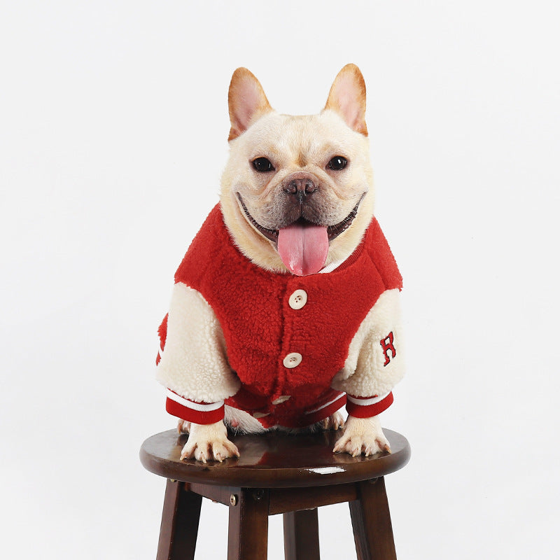 Frenchie Winter Clothes, Warm Sherpa-Lined Fleece Jacket for French Bulldogs
