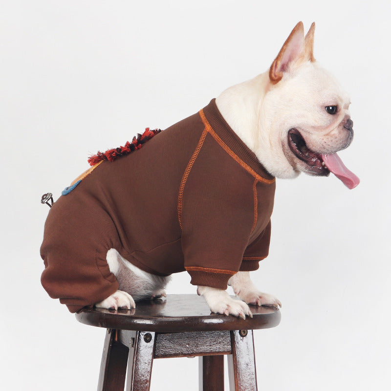 Embroidered French Bulldog Jumpsuit
