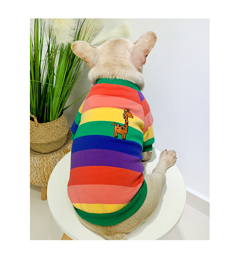 Rainbow Stripe Matching Set: French Terry Sweatshirts for Dogs & Humans (Spring/Fall Collection)