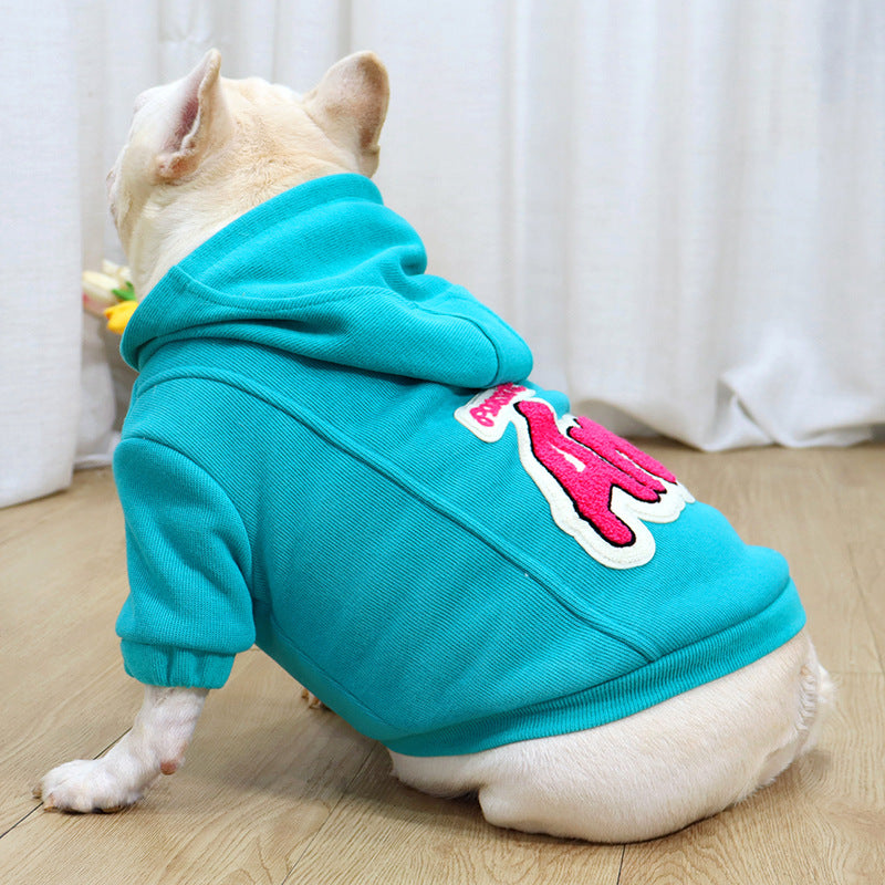 French Bulldog Embroidered Hooded Jacket