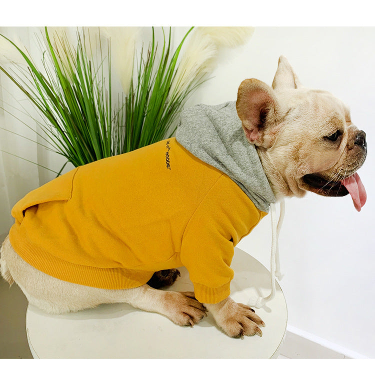 Urban Color-block Frenchie & Owner Matching Hoodie Set | Premium Embroidered French Terry Pet Apparel