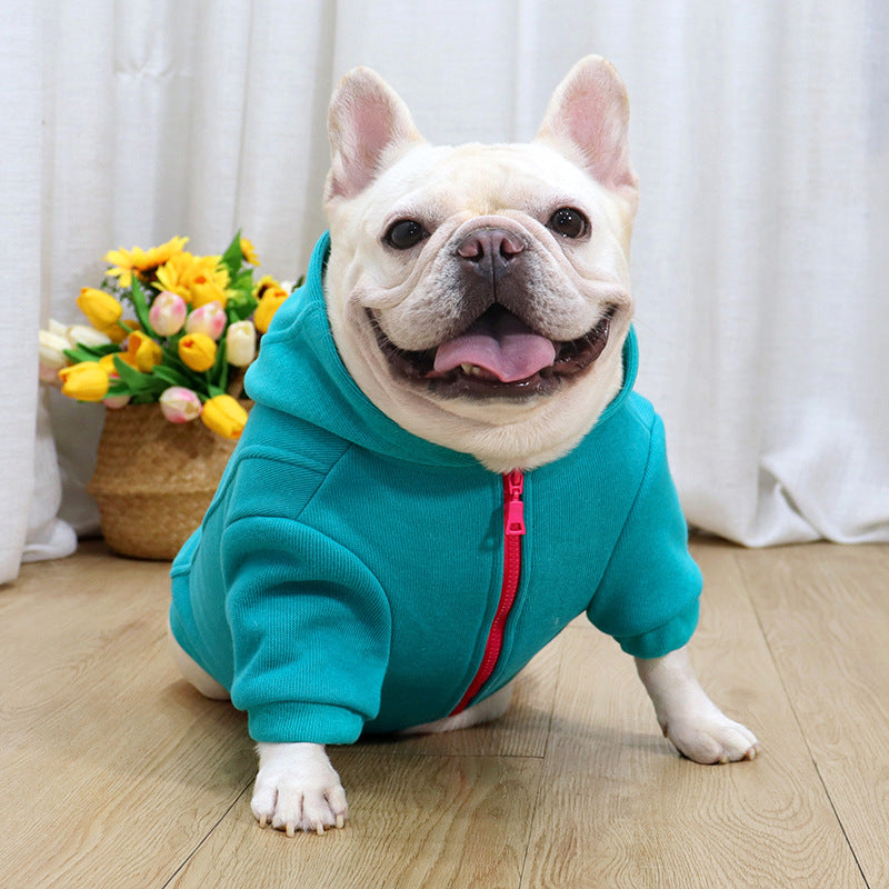 French Bulldog Embroidered Hooded Jacket