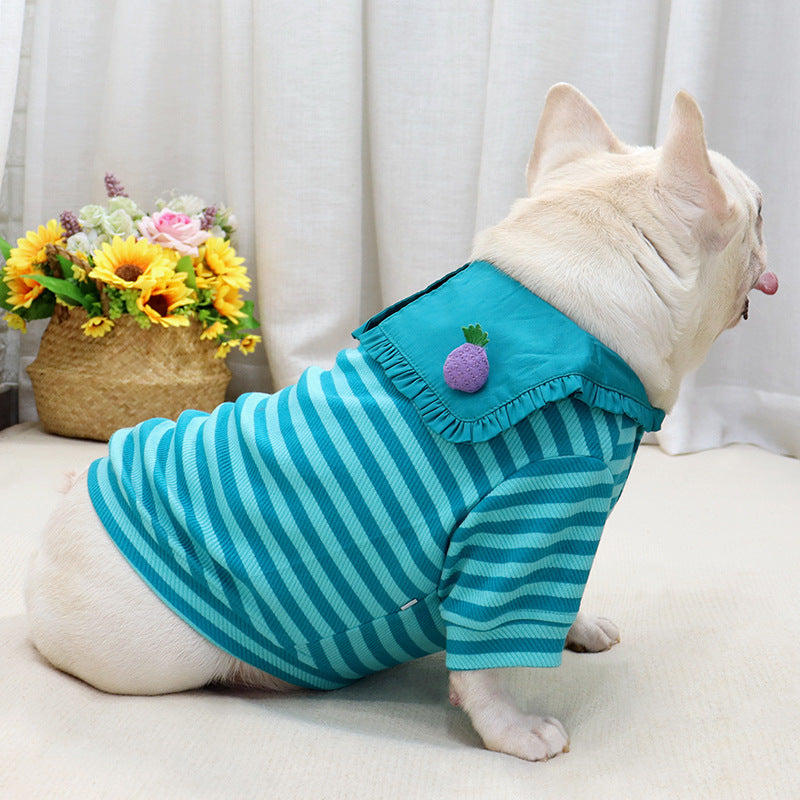 Spring Autumn Sailor Collar Striped Sweatshirt