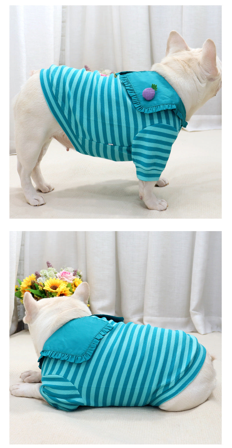 Spring Autumn Sailor Collar Striped Sweatshirt