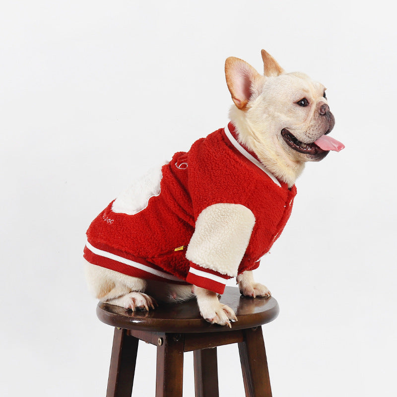 Frenchie Winter Clothes, Warm Sherpa-Lined Fleece Jacket for French Bulldogs