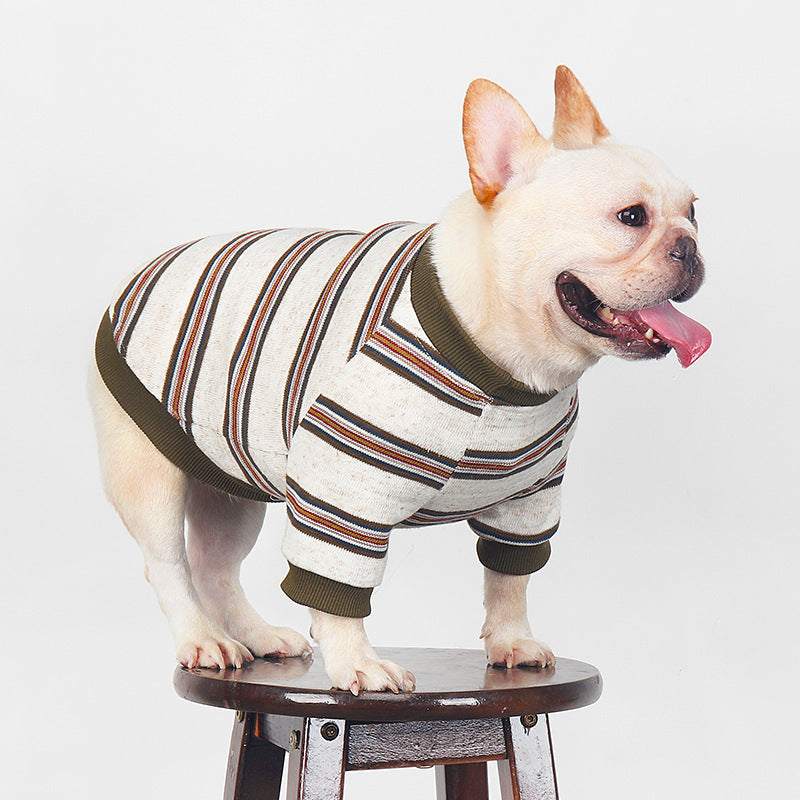 French Bulldog Striped Sweater