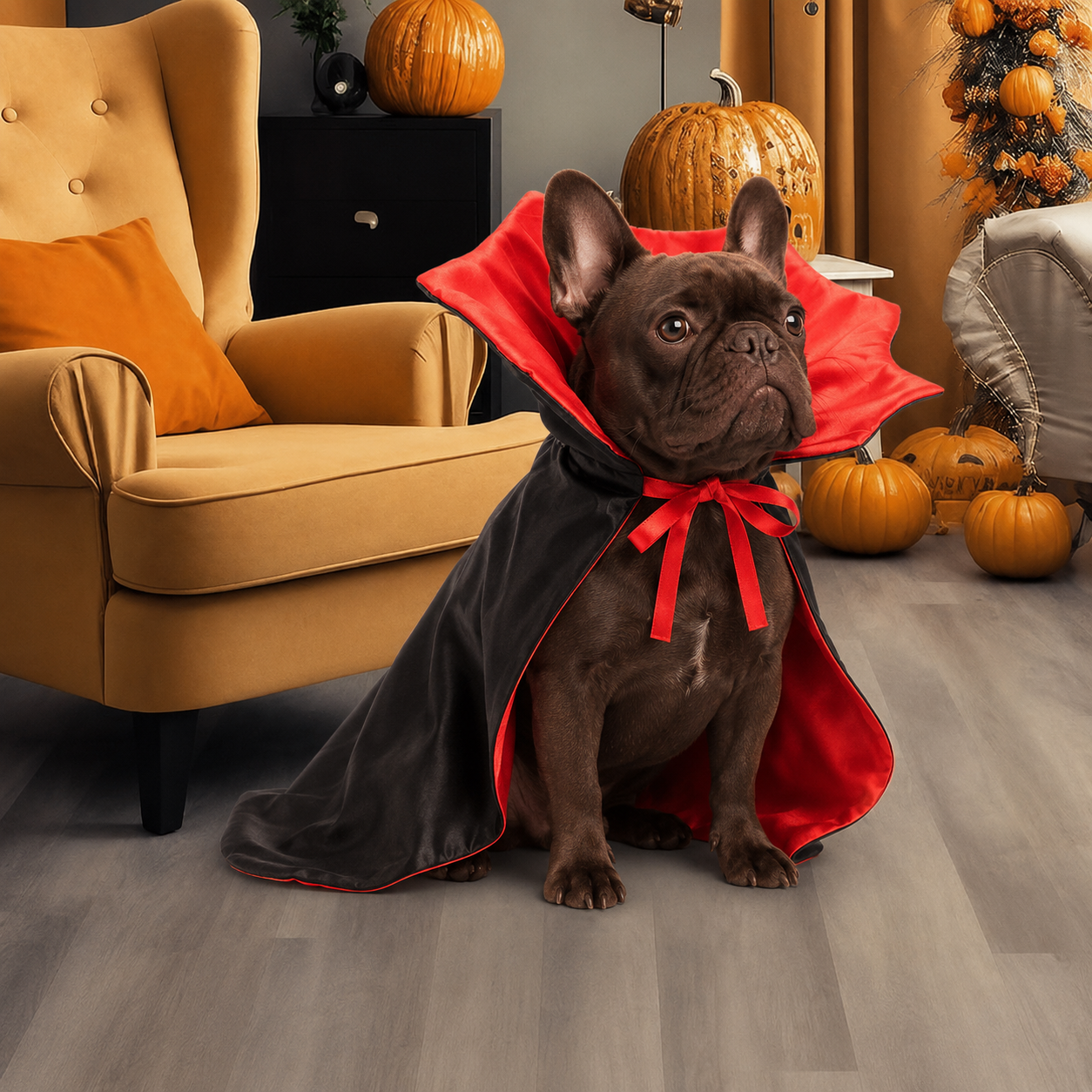 French Bulldog Halloween Vampire Cape Costume for Dogs