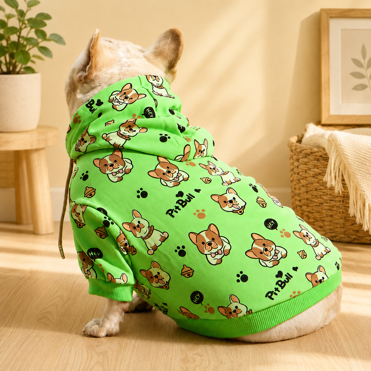 Frenchie Spring Autumn Printed Hoodie