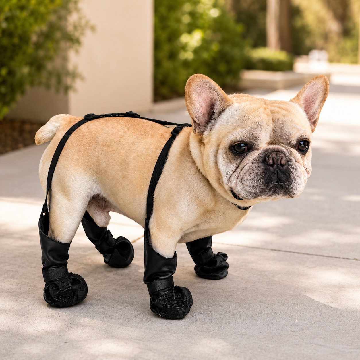 Waterproof Four-Leg Harness Boots for French Bulldogs