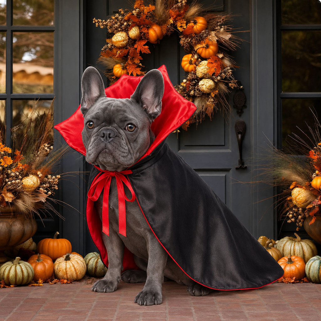 French Bulldog Halloween Vampire Cape Costume for Dogs